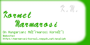 kornel marmarosi business card